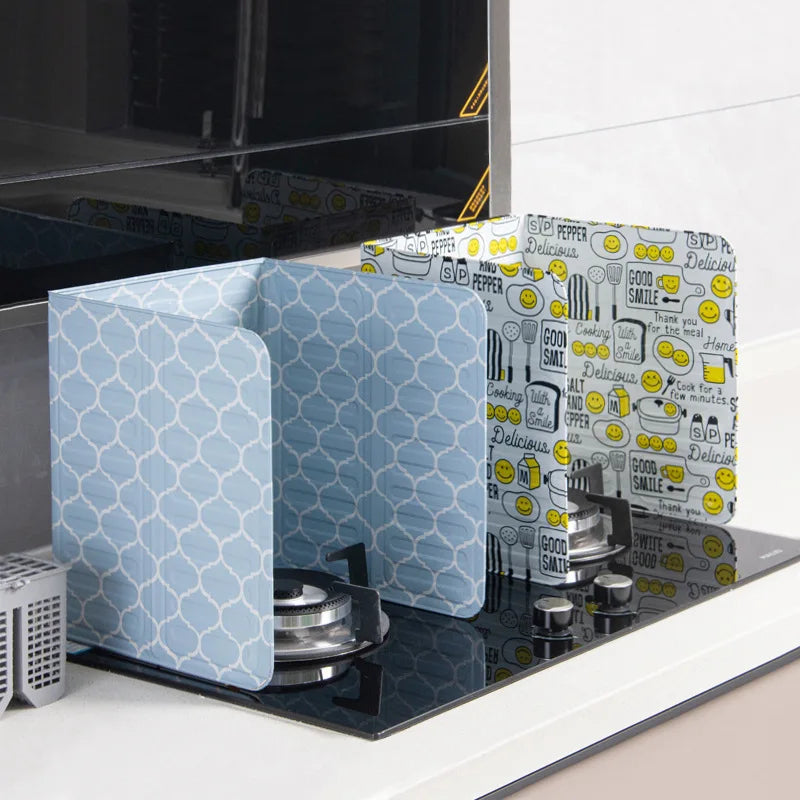 Kitchen Splash Guard High-Temperature Resistant Heat-Insulating Oil Shield Foldable Foil Grease Guard Hob Surface Protector