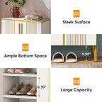 6-Tier Shoe Storage Cabinet with Adjustable Shelves, Wooden Shoes Rack Shoe Storage Organizer for Entryway, Closet, Living Room