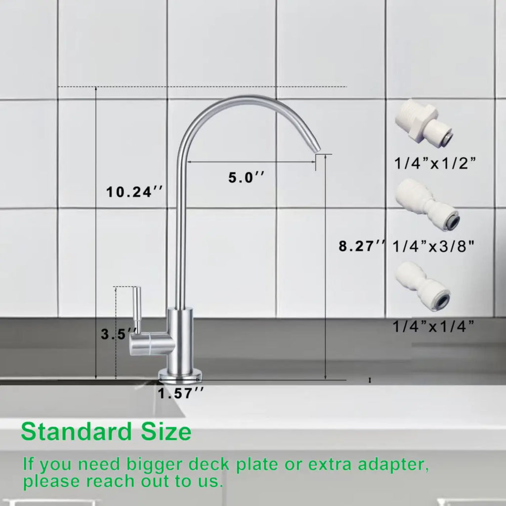 Reverse Osmosis RO Undersink Drinking Water Filter Tap Faucet 1/4" Chrome Mixer