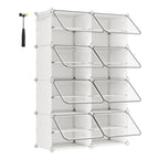 SONGMICSHOME 8-Cube Shoe Rack Organizer 32-Pair Plastic Storage Cabinet for Bedroom Entryway with Steel Frame