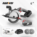 NANWEI 6" cordless brushless circular saw Rechargeable woodworking portable electric saw cutter circular saw