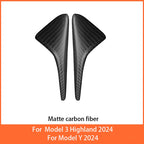 100% Real Carbon Fiber Side Camera Cover For Tesla Model Y Juniper 2025  Model 3 2017-2025 Leaf Board Sticker Accessories