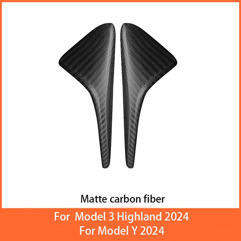 100% Real Carbon Fiber Side Camera Cover For Tesla Model Y Juniper 2025  Model 3 2017-2025 Leaf Board Sticker Accessories