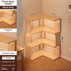 Solid Wood Corner Bookshelf Integrated Shelf Against The Wall Floor Narrow Cabinet Household Corner Storage Shelf Bookcase