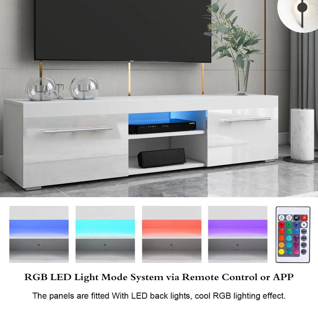 Modern High Gloss TV Stand for 59" TV