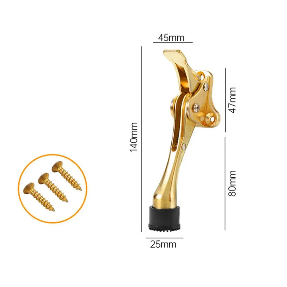 Zinc Alloy Kick Down Door Stopper Self Adhesive Anti Collision Doorstop Strong Suction Floor Holder Wall Protector Home Hardware
