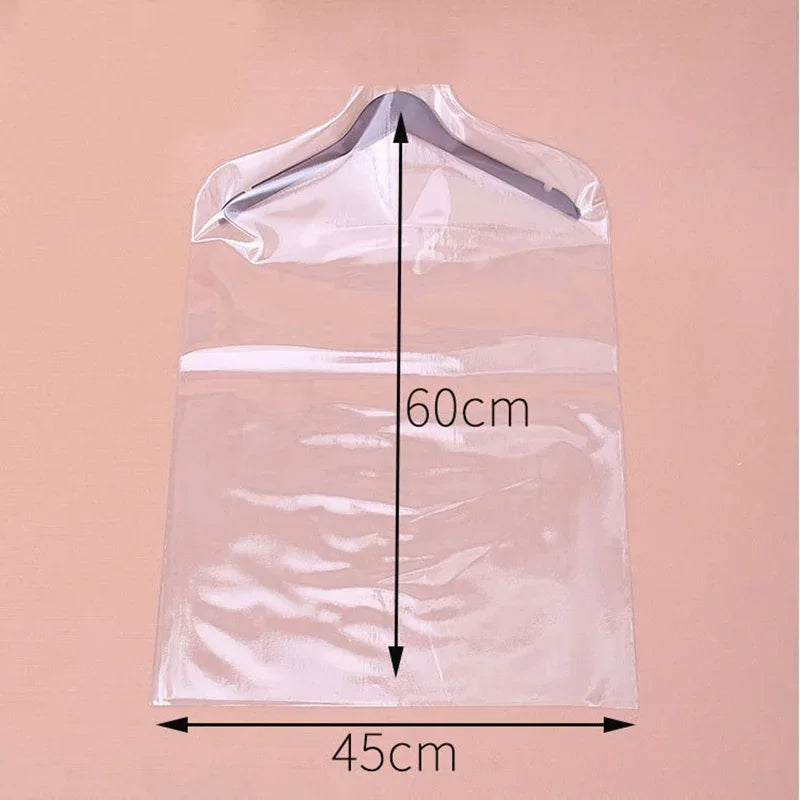 Clear PVC Garment Cover  for Clothes Garment Coat Jacket Shirt Suit Dust 5pcs 18 Wire Moisture Proof Protection Case