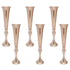 6 PCS Gold Trumpet Vases Wedding Party Props Centerpieces Flower Stand Candle Holder Centerpieces for Table Wedding
