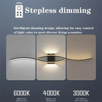 Modern LED Strip Wall Sconce - Double Curve, Remote, Black Gold, Bedside Bedroom | AlluCanFind