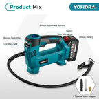 Cordless High Pressure Portable Electric Air Pump With LED Display Rechargeable Car Ball Inflatable Pump For Makita Battery Pin