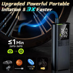 Intelligent Car Inflator Pump 8000mAh Extreme Portable Air Compressor Car Motorcycle Bicycle Usable Electric Tire Inflator Pump
