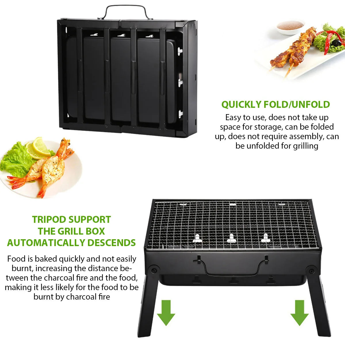 Portable Mini Charcoal BBQ Grill - Stainless Steel Tool Kit for Outdoor Cooking & Camping | AlluCanFind