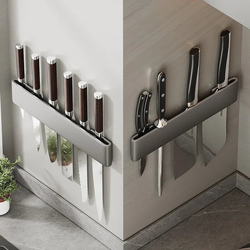 Kitchen Multi-Functional Storage Rack，Wall-Mounted Simple Knife Holder Storage for Kitchen Knives and Cutting Knives