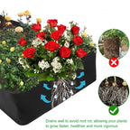 Garden Planting Bag with Multi-Grid Design – Felt Grow Bag for Vegetables, Tomatoes & Potatoes, Rectangular Nursery Pot Containe