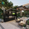 Customized Multifunctional Integrated Outdoor Kitchen Station Stable Structure For Villa Patio Backyard Open Air Cooking