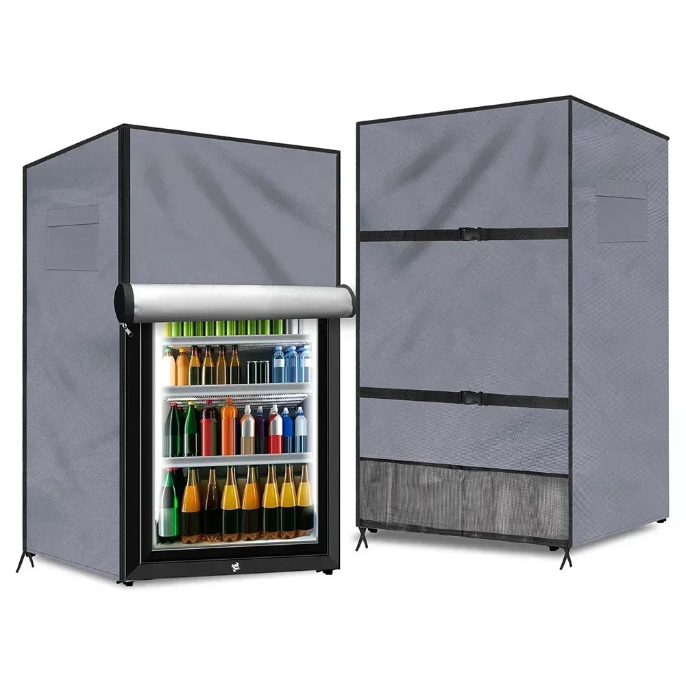 210D Oxford Cloth Outdoor Refrigerator Cover Outdoor Equipment Protection Convenient Storage Options Enhanced Airflow Design