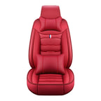 Car Seat Covers Red Full Set Luxury 2 Front Rear Seat Cover PU Leather  Winter Auto Protector Accessories ﻿