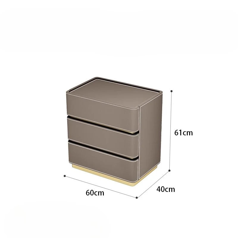 3 4 5 drawers Saddle leather Storage locker household living room drawer cabinet Italian light luxury wood Dressers Furniture