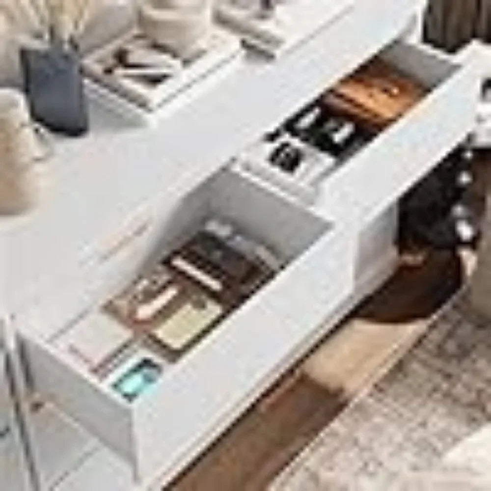 6 Drawer Double Dresser, White Dresser, Modern 6 Chest of Drawers with Deep Drawers, Wide Storage Organizer Cabinet