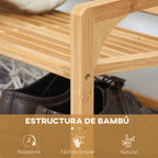 HOMCOM 3-tier Bamboo Shoe Rack for 9 Pairs of Shoes 76x33x51cm Natural