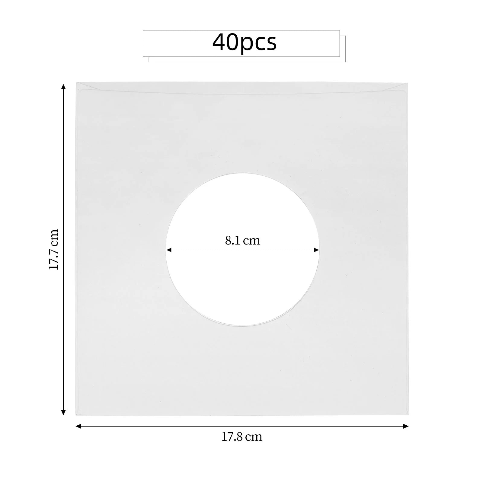 20/40Pcs 7 Inch Vinyl Record Protective Inner Sleeves ACID FREE White Kraft Paper Vinyl EP Container With Hole EP Storage Bags