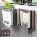 Kitchen Wall-mounted Folding Trash Can Household Cabinet Hanging Storage Trash Basket Creative Classification Hanging Trash Can