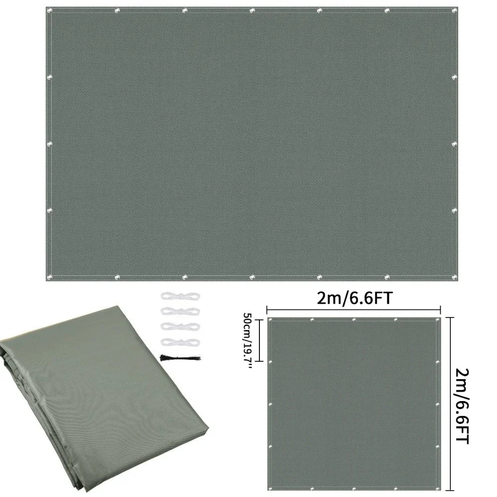 Waterproof Sun Shade Cloth with Grommets Rectangle Square Patio Sun Screen Pergola Shade Sail Canopy Cover Tarp Screens
