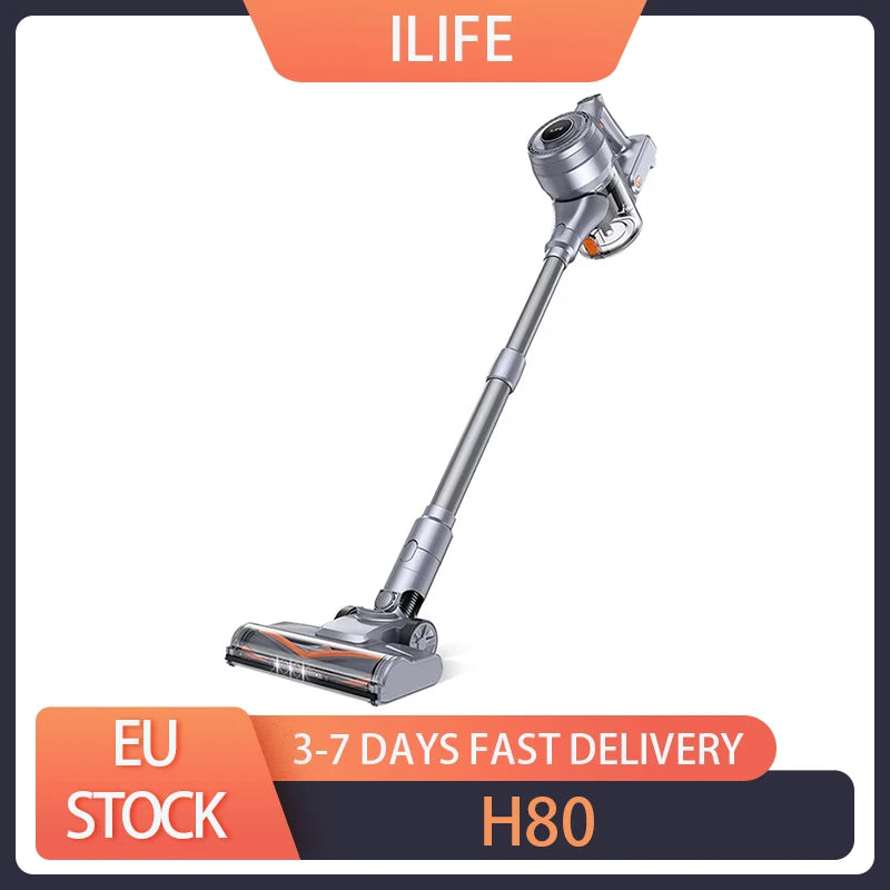 ILIFE H80 Cordless Handheld Vacuum Cleaner 20KPa Suction 35min Max Run Time with LED Lights 5-stage Filtration 0.55L Dust Cup