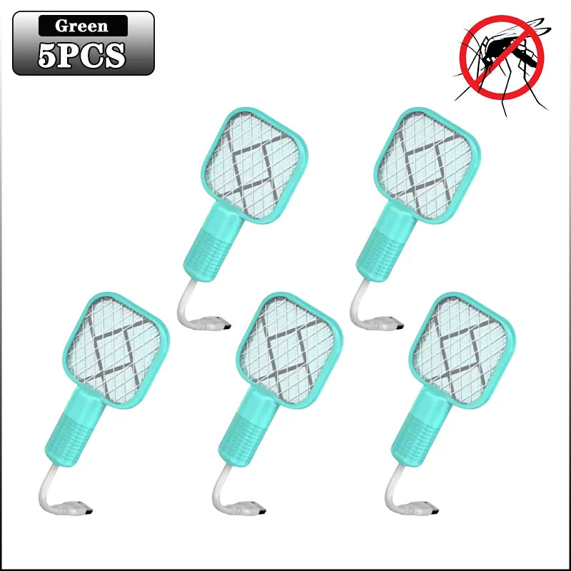 Electric Mosquito Swatter UV Light Bug Zapper Rechargeable Fly Killer Insect Racket Portable Outdoor Pest Control for Camping