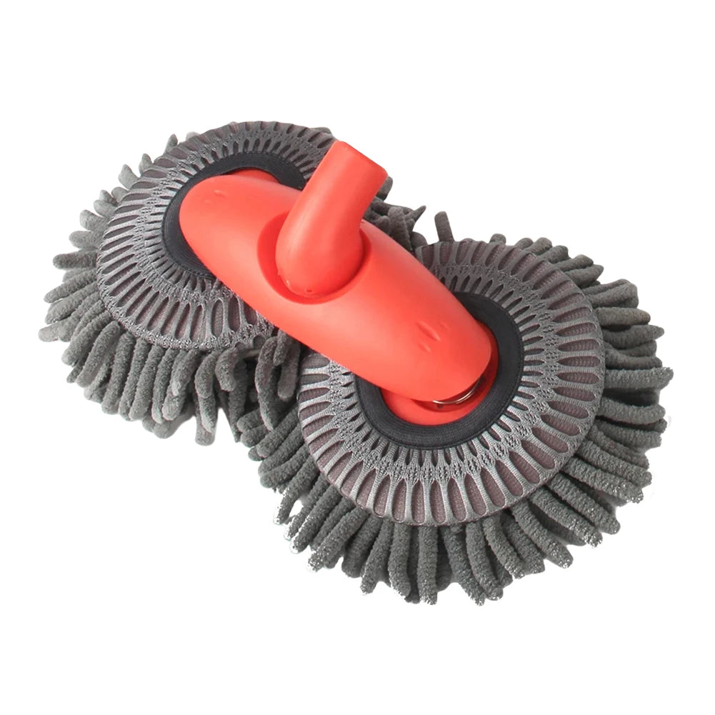 Foam Washing Chenille Broom 360 Rotation Car Wash Brush Double Brush Head Stretching Handle Telescopic Mop Auto Care Accessories