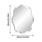 Wisfor Wall Mirror Scalloped Frameless Beveled Edge Polished for Bathroom, Living Room, Vanity, Bedroom, Slive Mirror