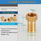 Brass Pipe Fitting 6/8/10/12/14/16mm Hose Barb Tail 1/8" 3/8" 1/4" BSP Male Connector Joint Copper Coupler Adapter