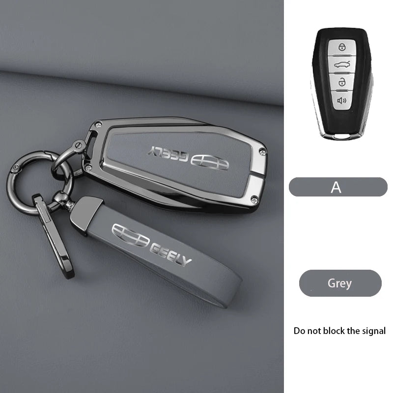 Alloy Car Key Cover Case for Geely Coolray X6 geometry c Emgrand Global kulrey Hawk GX7 okavango smart Remote Car Accessories