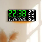 Large LED Digital Wall Clock Alarm Clock with Timing Function Remote Control Ambient Light for Living Room Office Bedroom Decor