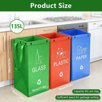 Kitchen Trash Can Waste Sorting for Indoor and Outdoor Training Paper Plastic and Glass Storage Bottle Collection Container