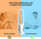 Bladeless Tower Fan Space Heater Cooler Fan Combo with Remote 80°Oscil