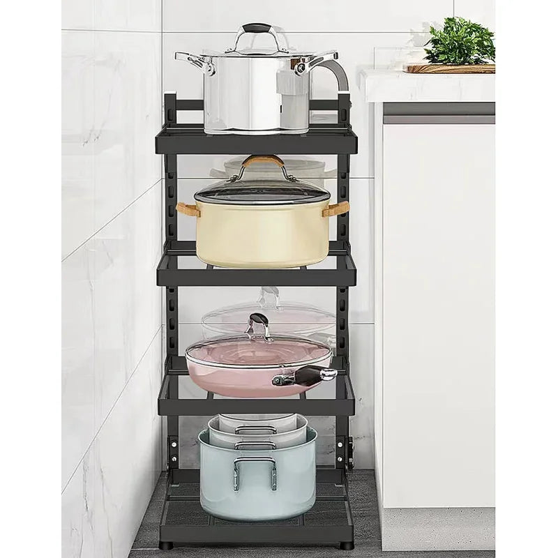 Multi-Layer Cooker Storage Rack Kitchen Sink Storage Rack For Home Stovetop Cabinets Adjustable Pot Rack