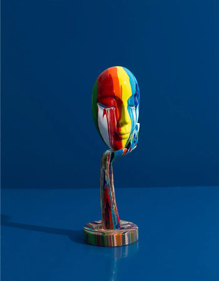 Modern Creative Painted Colorful Abstract mask Decoration Home Wine Cabinet Office Decoration Desktop Decoration Crafts