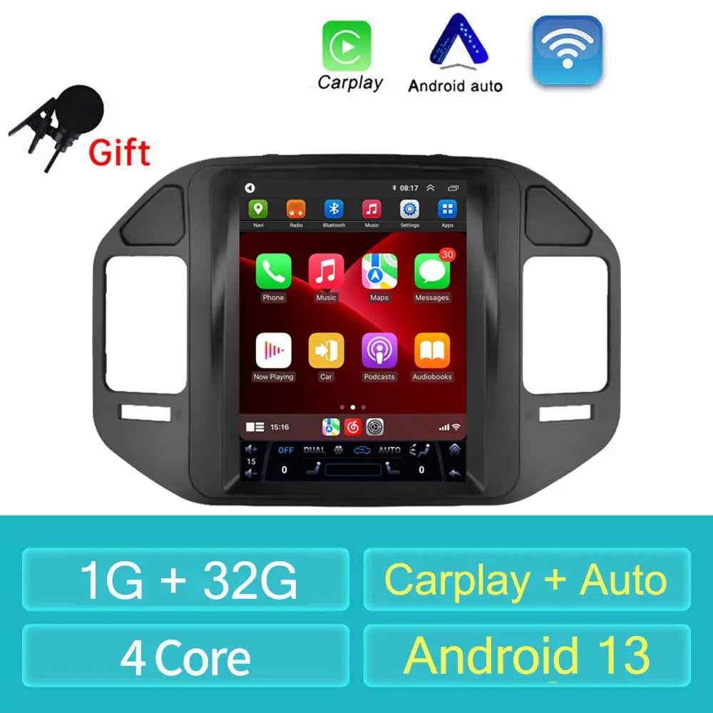 For Mitsubishi Pajero V60 V68 V73 1999-2006 Tesla style Screen Android 13 Carplay Car Radio Multimedia Player Navigation Auto