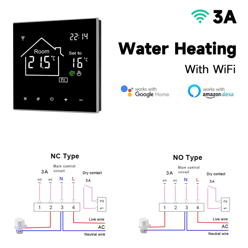 WiFi Tuya Smart Thermostat LCD Display Touch Screen for Electric Floor Heating Water/Gas Boiler Temperature Remote Controller
