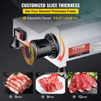 VEVOR 240W Commercial Meat Slicer Electric Deli Food Slicer "10" Carbon Steel Blade Electric Food Slicer Kitchen Appliances