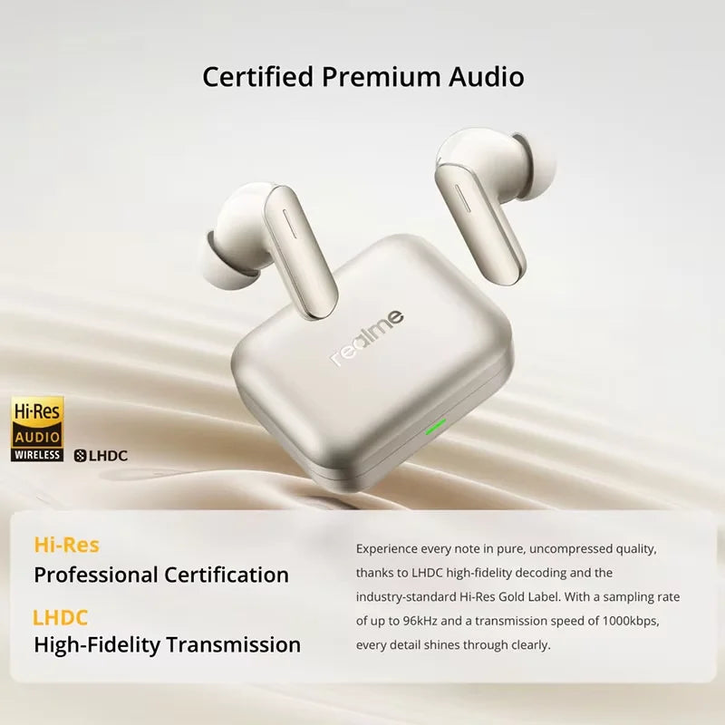 【Brand+】Global Version realme Buds Air 7 52dB Smart Active Noise Cancellation 12.4mm Deep Bass Driver BT5.4 360° Spatial