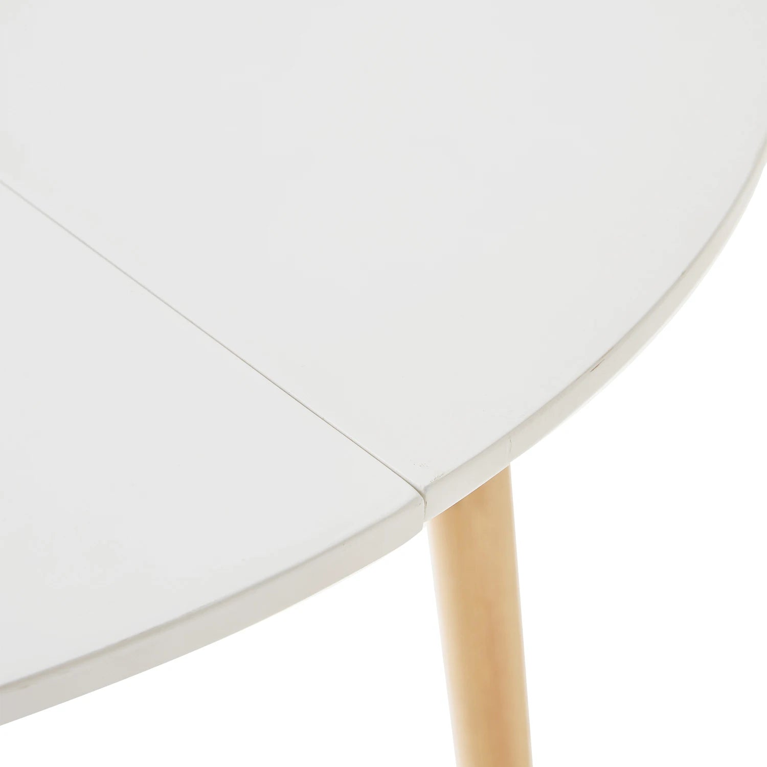 EGOONM Modern Round Dining Table Nordic Scandinavian MDF Top Solid Beech Legs for Living Room Dining Room White