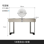 CC Italian minimalist dresser light luxury rock slab leather makeup table modern minimalist high-end sense