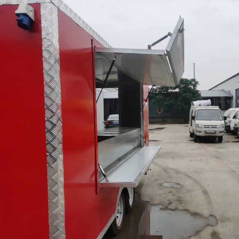 Fast Food Caravan Mobile Kitchen Truck Shipping Container Food Trailer with Complete Cooking Equipment
