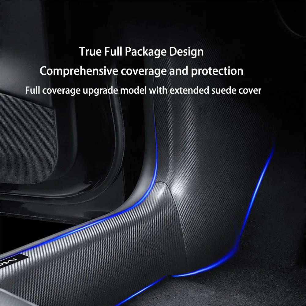 1- 8 Pcs For Tesla Model 3 Highland 2024 ABS Front Rear Door Sill Protector Threshold Strip Anti-kick Guard Panel Waterproof Pad