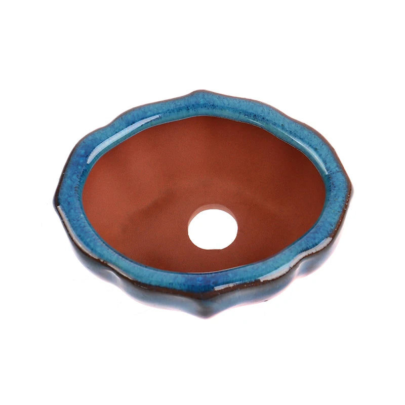 1PC 7.5x5.7x4cm Minimalist Appearance And Color Bonsai Flowerpot Ceramic Craft Plant Pot Planter Garden Decor