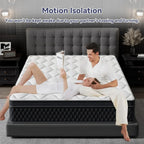King Hybrid Mattress 10" Thick – Pocketed Coils & Memory Foam Motion-Free Bed (Gel Cooling, 10-Year Warranty)