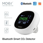 MOES Air Quality Carbon Dioxide Detector with Alarm Clock,Temperature Monitor,Humidity Air Tester,WiFi/BT,Tuya Smart,3 in 1,CO2