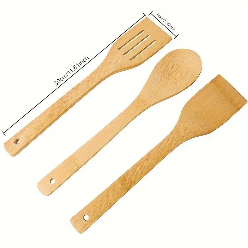 Kitchenware Set Bamboo Spatula Spoon Non-Stick Cooking Spatula Bamboo Spatula Cooking Utensils